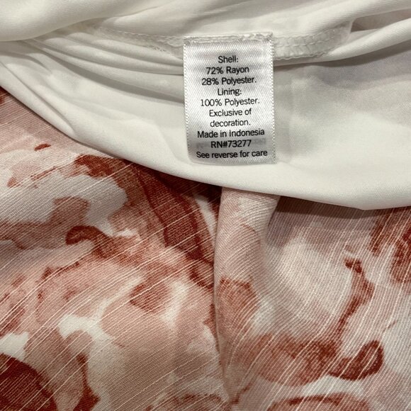 Nine West Pullover Floral Midi Maxi Dress, NWT, Orange White 2x - Picture 5 of 9